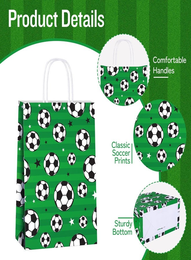 MIMIND 16 Pack Soccer Gift Bags with Handles Paper Party Favor Goodie Bags Soccer Treat Bags for Birthday Game Day Sport Themed Party Supplies - Image 3